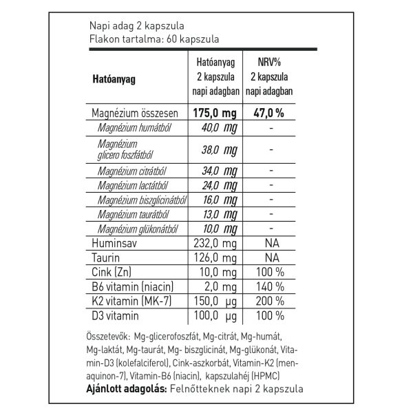 Magnézium 7 étrend-kiegészítő kapszula (60 db)